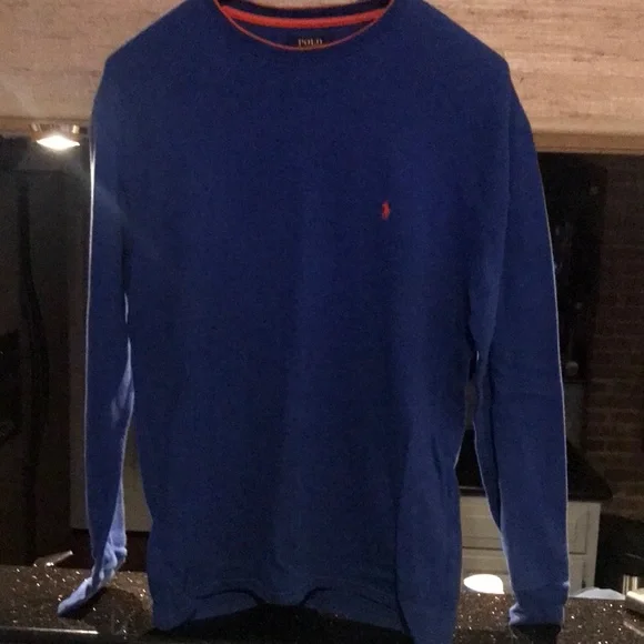 Polo Ralph Lauren Shirts Polo Ralph Lauren Xl Blue Waffle Knit